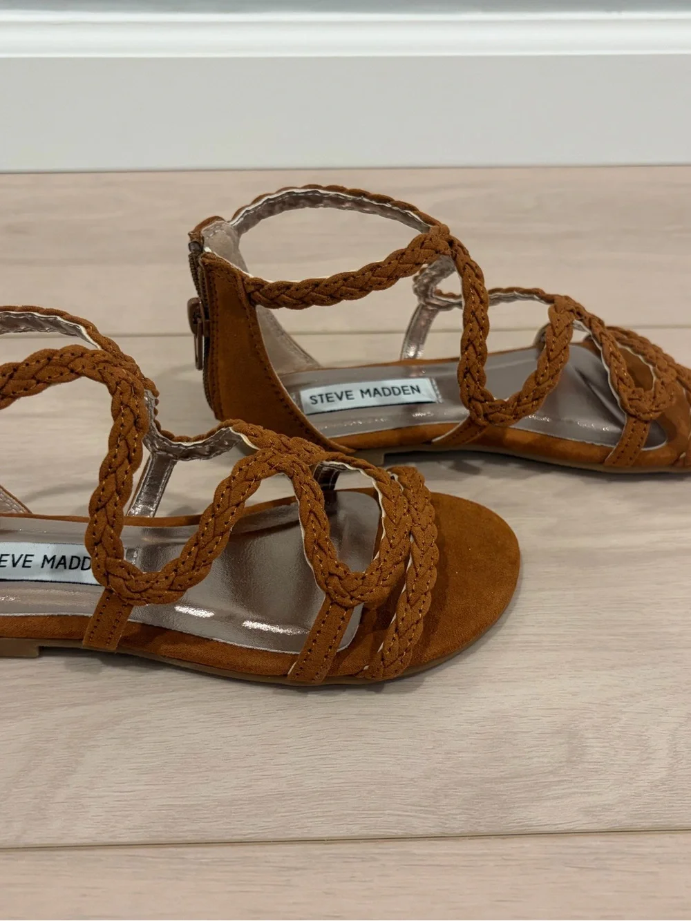 Steve Madden Braided Strappy Sandals — Tan Brown